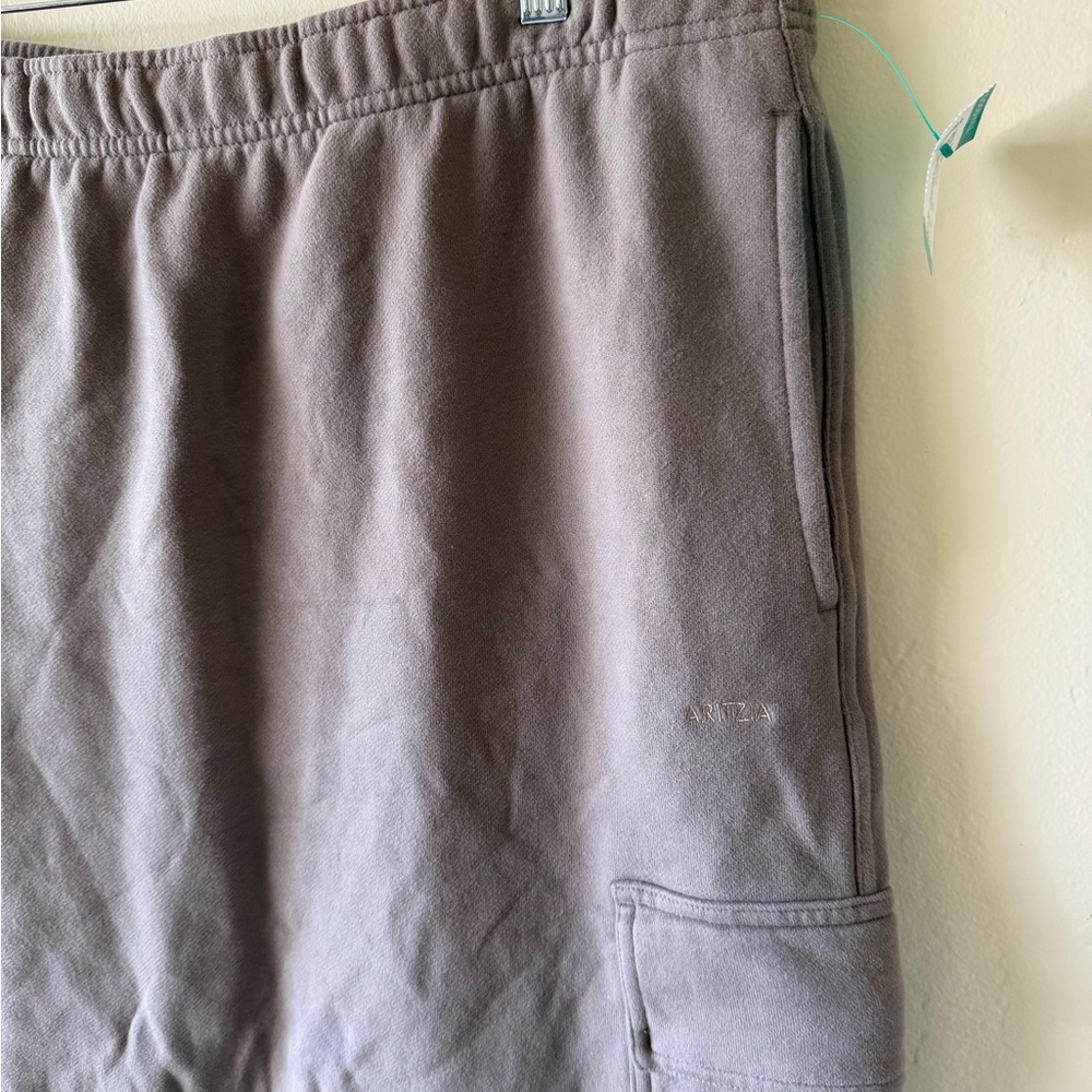Aritzia Cozy Fleece Mega Taupe Cargo Maxi Skirt size xl - Picture 3 of 5